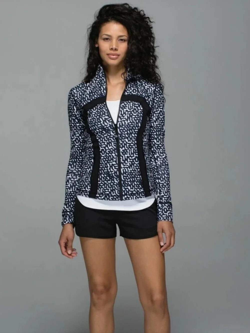 Lululemon Define Jacket Net Pop Black White Size 8